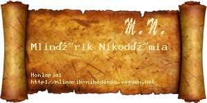 Mlinárik Nikodémia névjegykártya